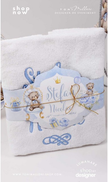 Trusou botez ursulet si broderie personalizata Teddy Bear King 3